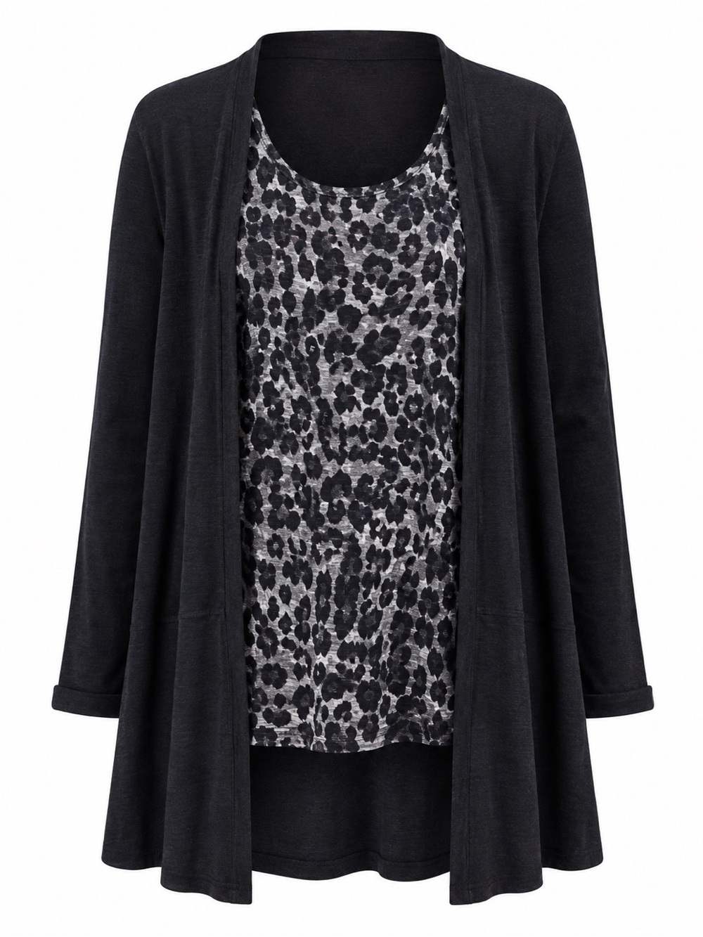 Chicos leopard print tank and open cardigan size, size 16, Chicos size 3